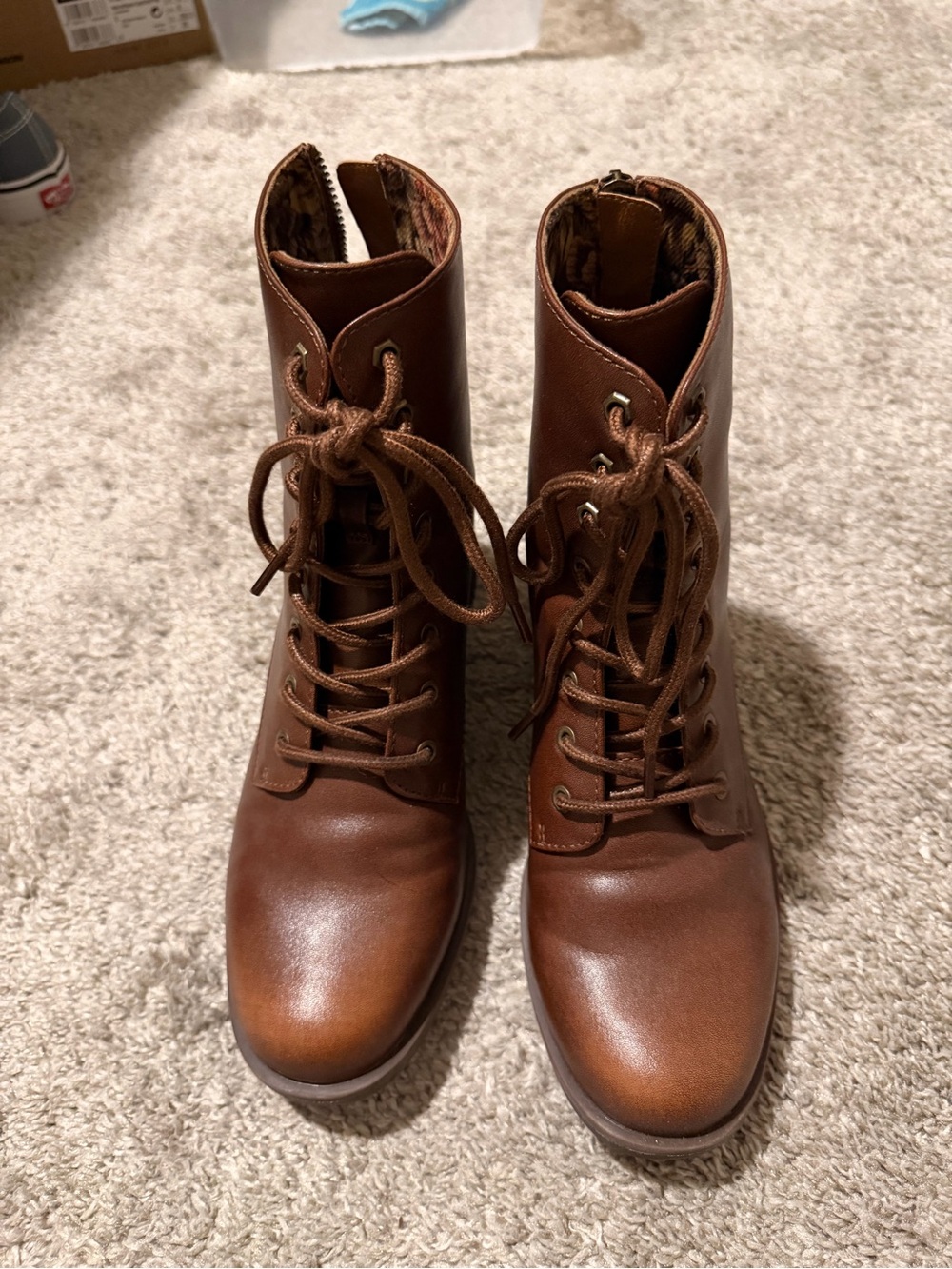 Women's Brown Lace-Up Ankle Boots - Classic Combat Style